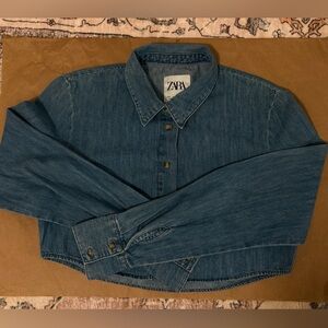 Zara Classic Blue Denim Top